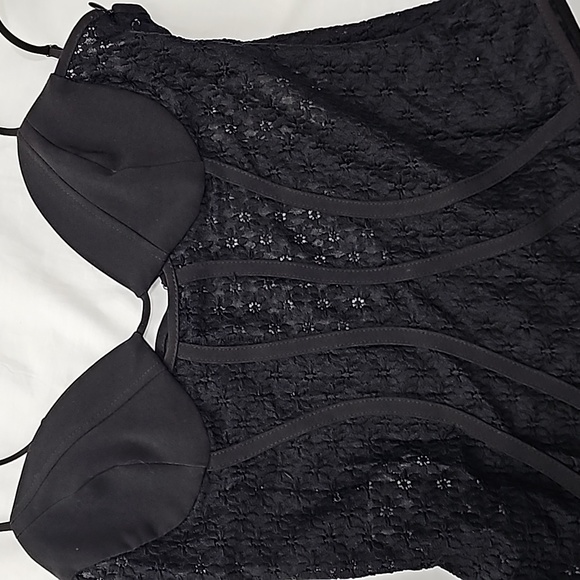 🌞Zara Lace Bodysuit Corset Cut Out Openwork Embroidery NWOT M - Picture 13 of 16